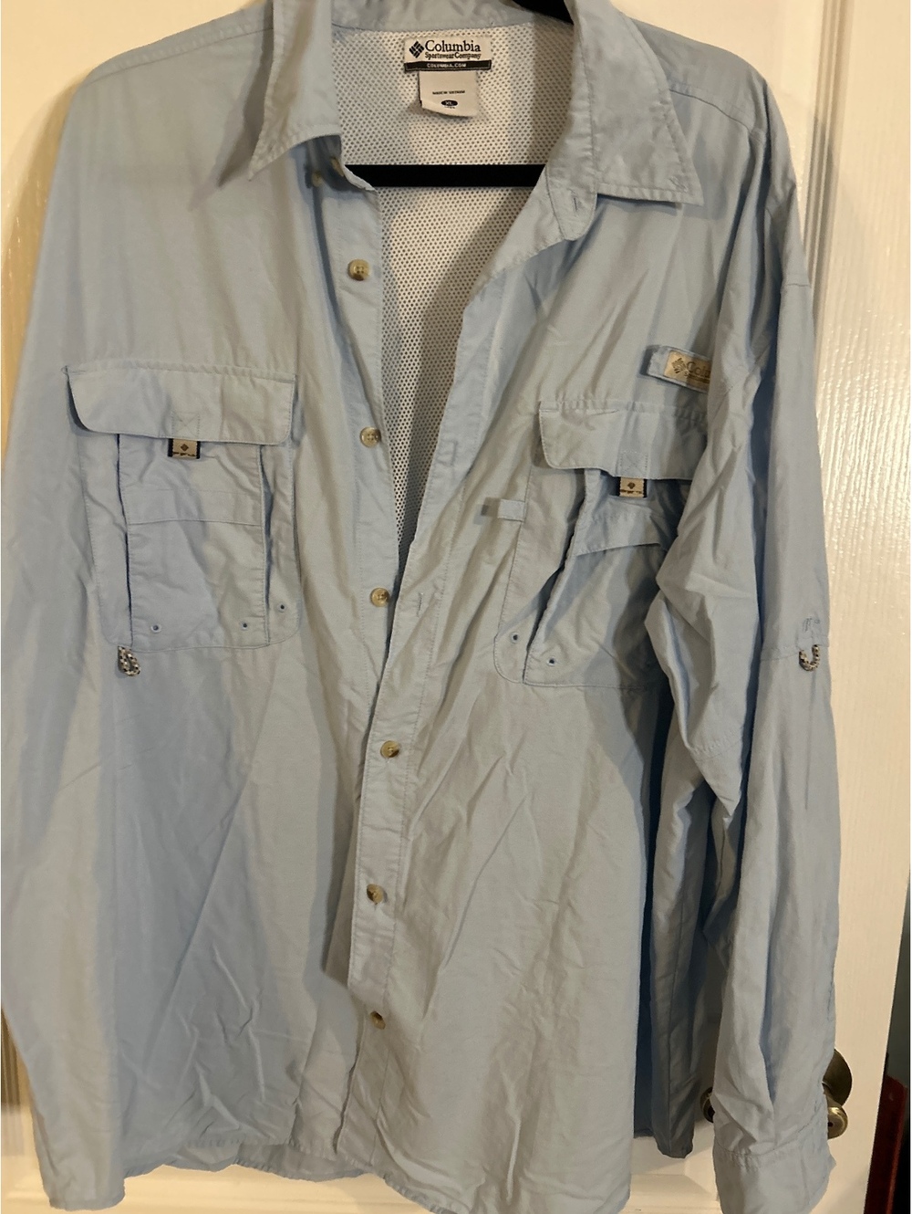 Columbia Men's XL Light Blue Long Sleeve Outdoor Shirt